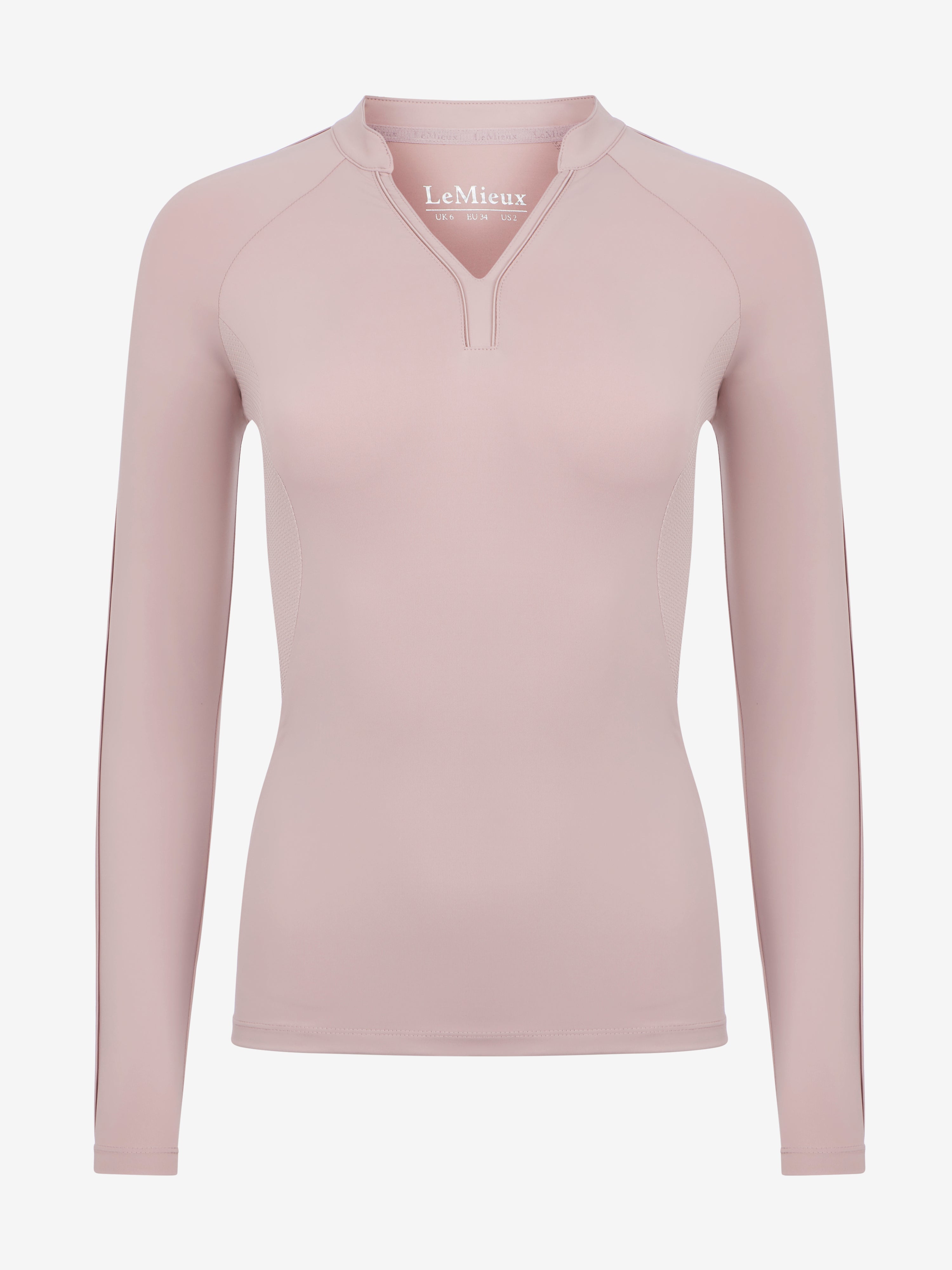 Front view of the Wild Rose LeMieux Lisa Long Sleeve Base Layer on a white background
