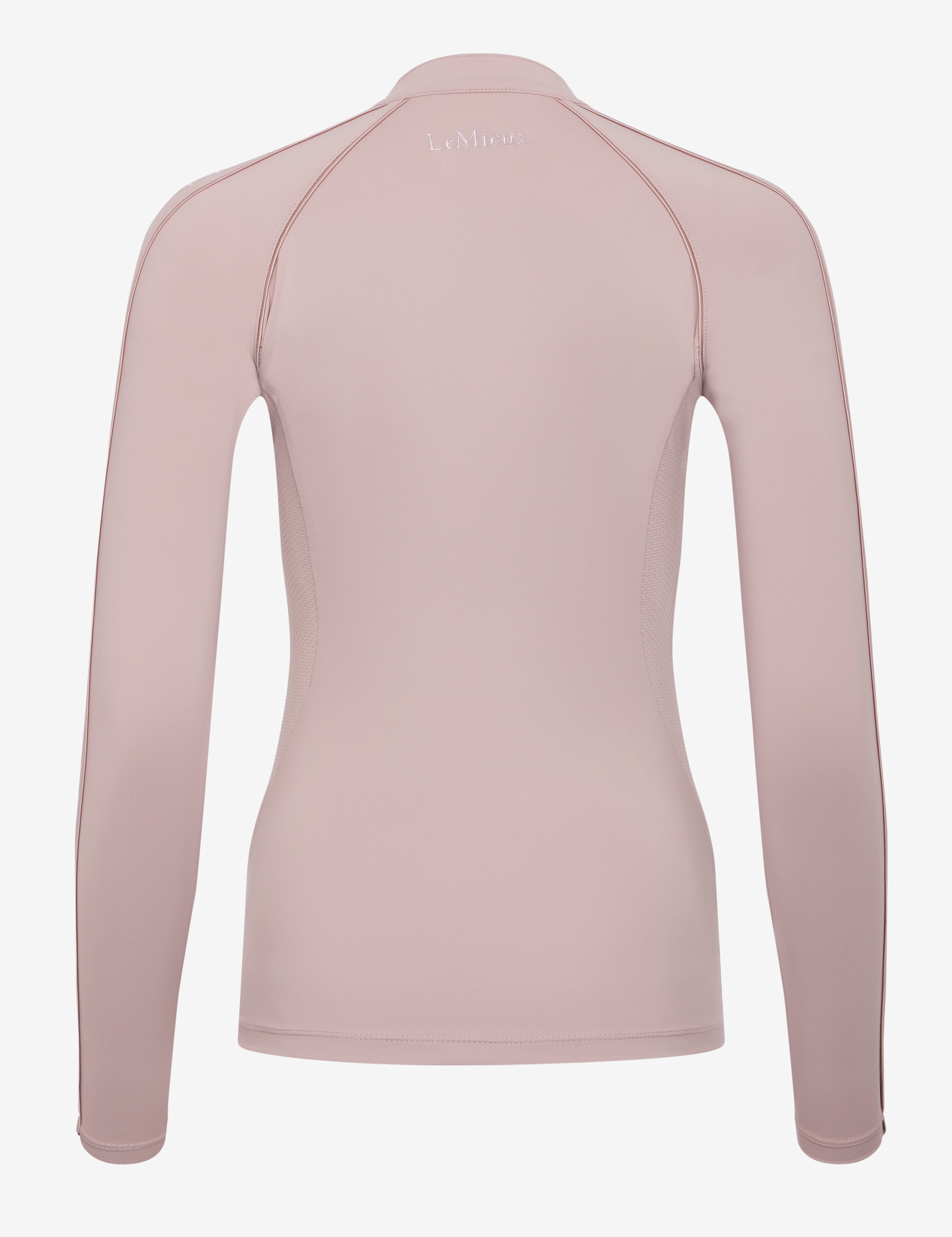 Back view of the Wild Rose LeMieux Lisa Long Sleeve Base Layer on a white background