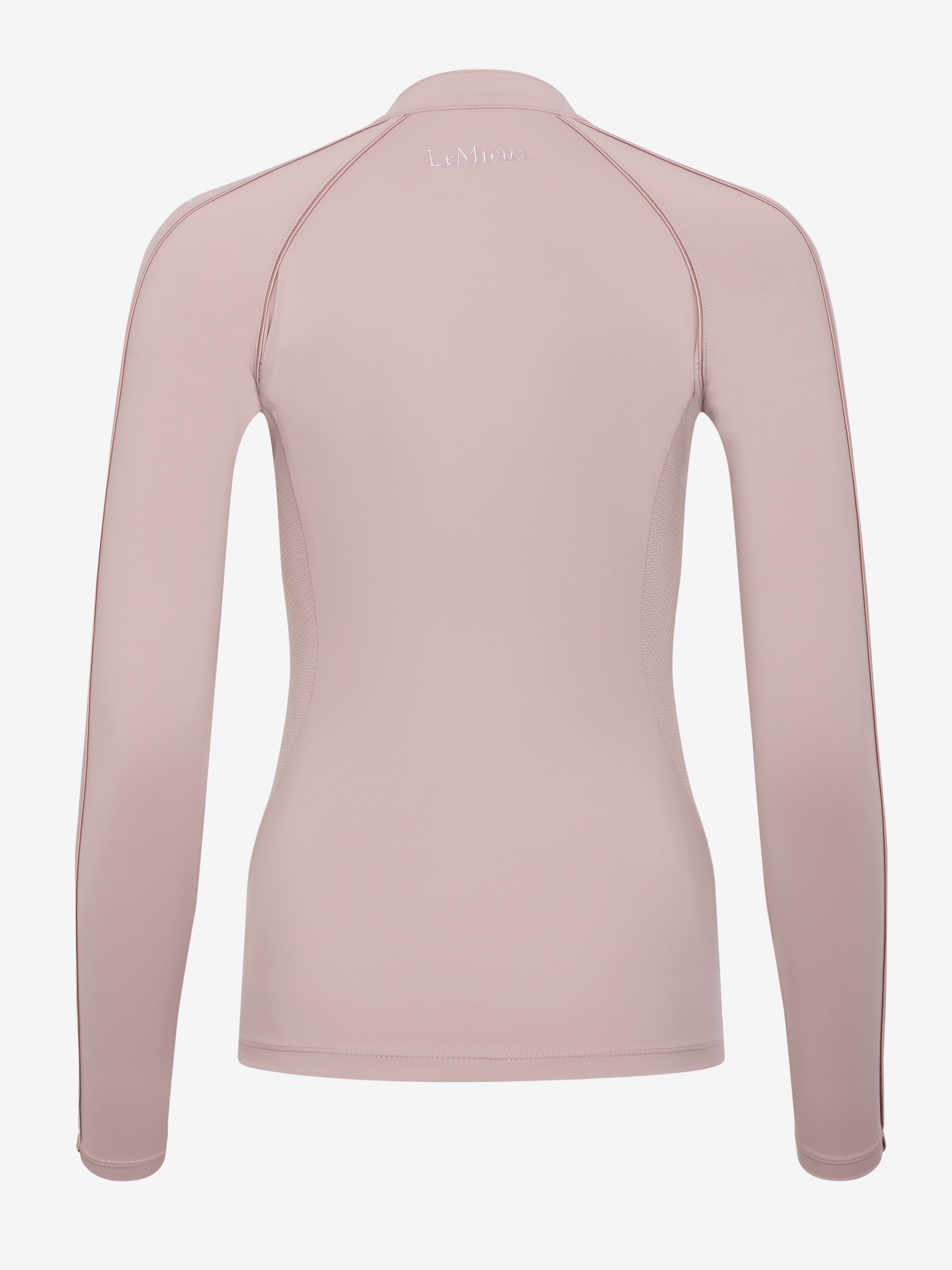Back view of the Wild Rose LeMieux Lisa Long Sleeve Base Layer on a white background