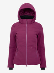 Front view of Blackberry LeMieux Brooke Waterproof Hybrid Jacket on a white background