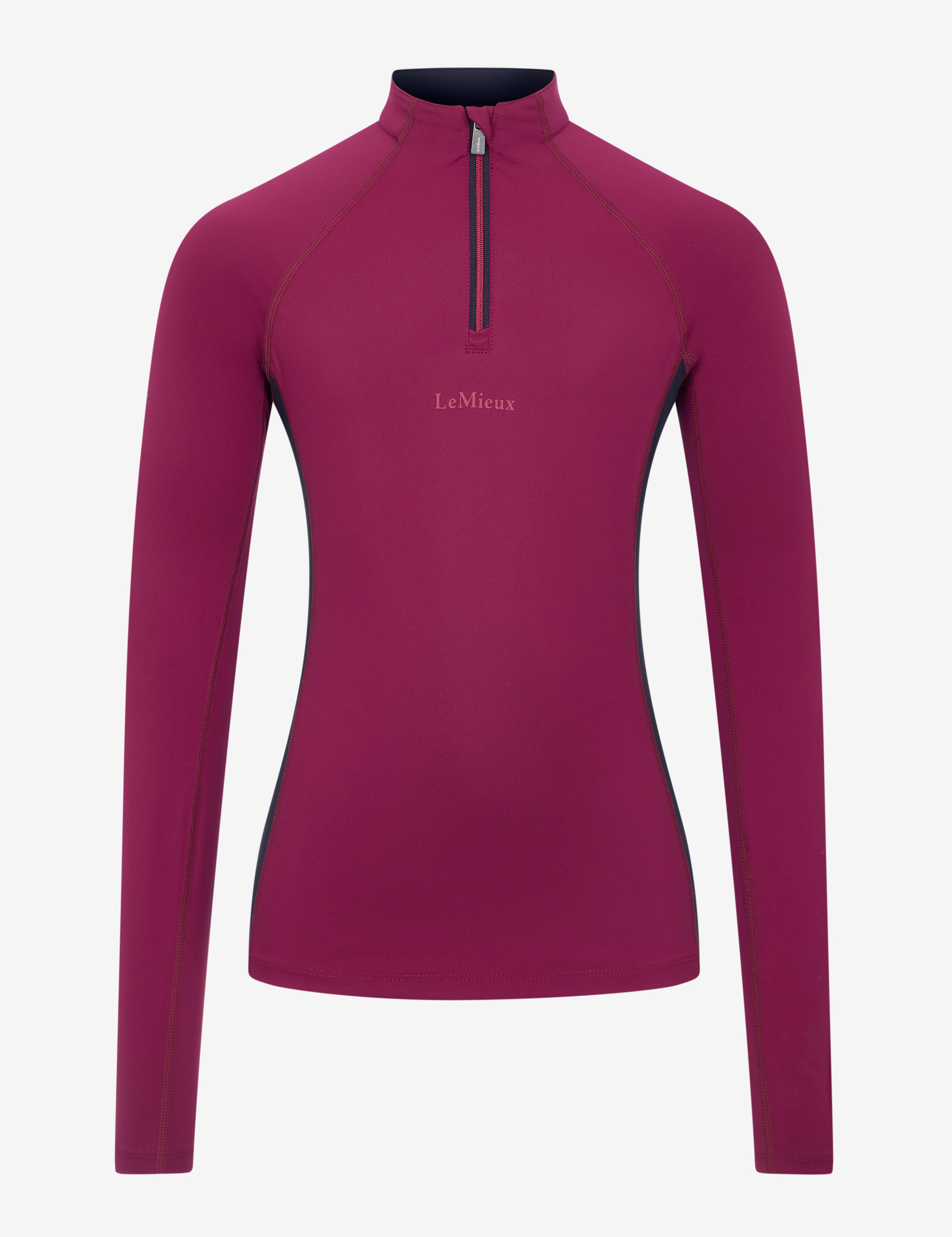 Front view of Blackberry LeMieux Young Rider Classique Base Layer on a plain background