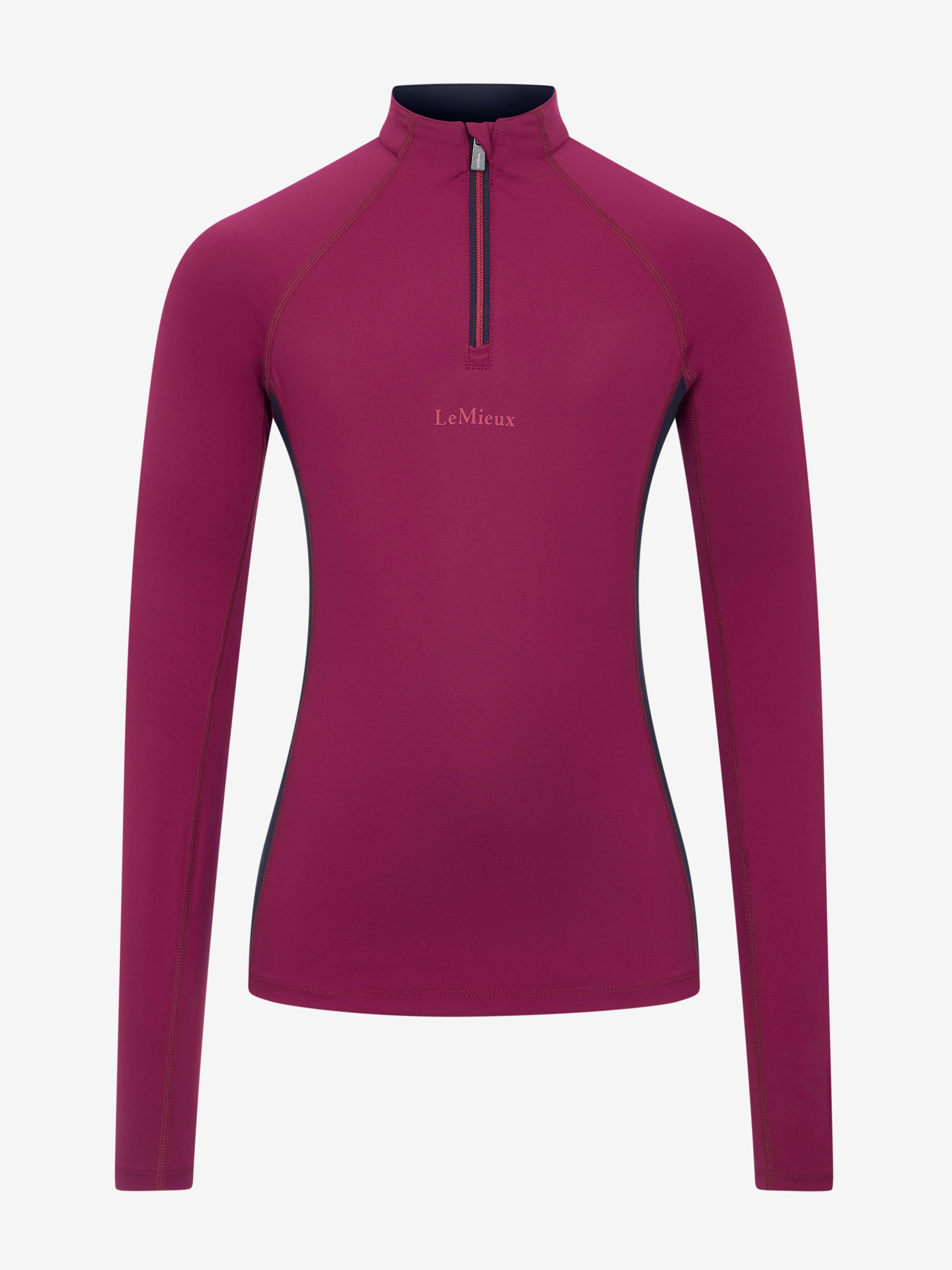 Front view of Blackberry LeMieux Young Rider Classique Base Layer on a plain background