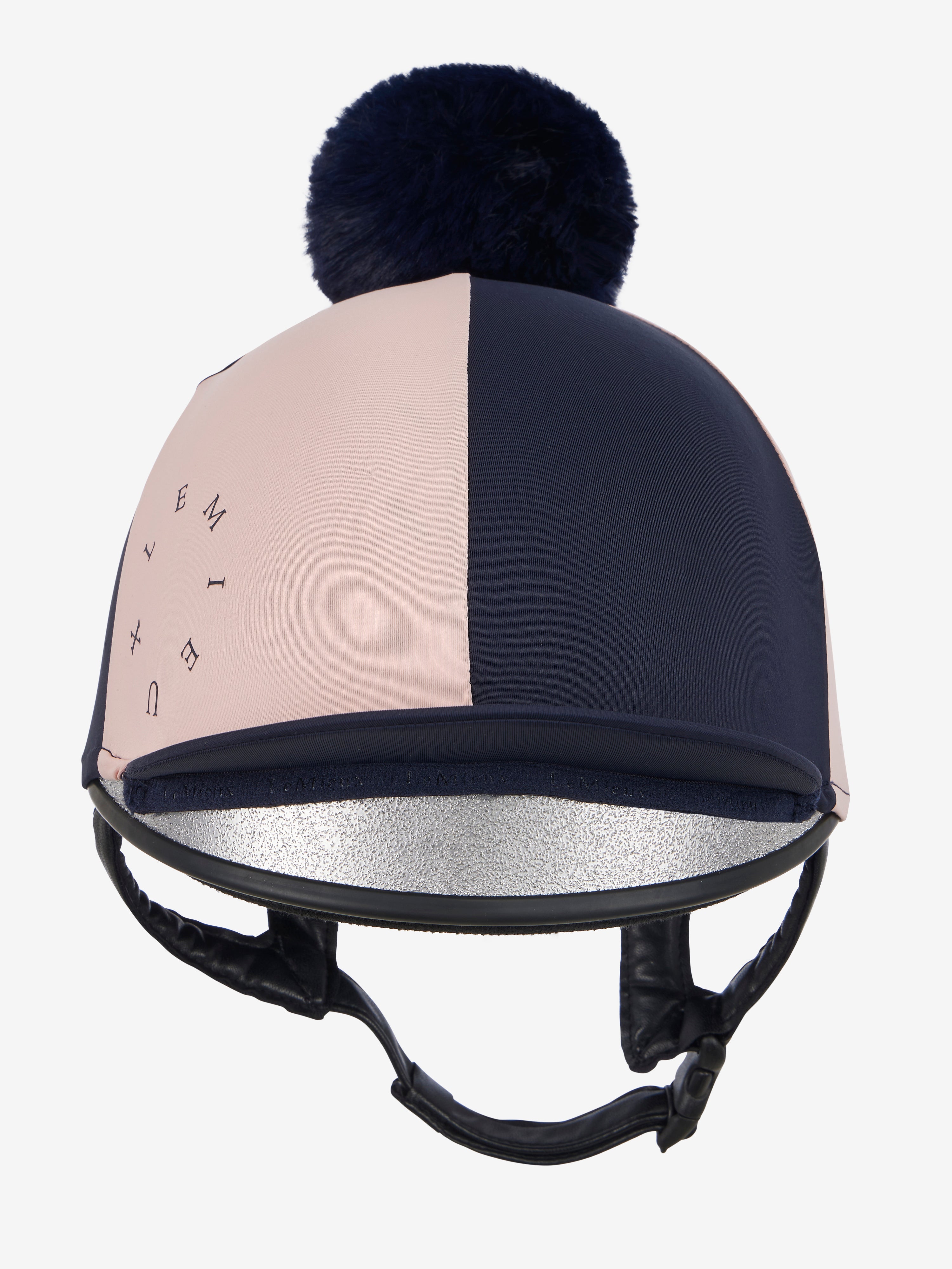 Front view of the navy LeMieux Harlequin Hat Silk on a white background