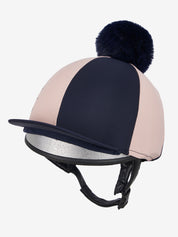 Angled front view of the navy LeMieux Harlequin Hat Silk on a white background
