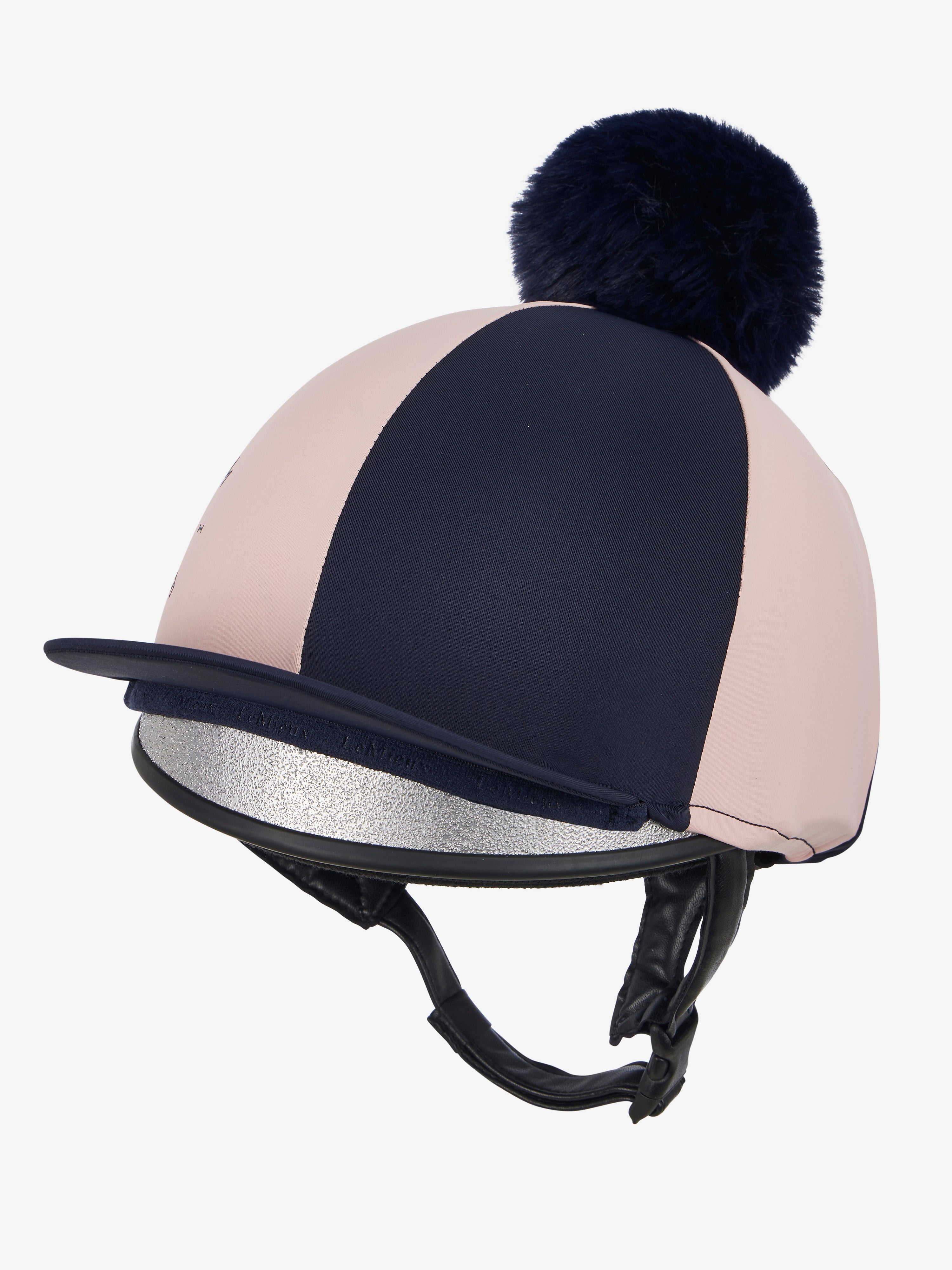Angled front view of the navy LeMieux Harlequin Hat Silk on a white background