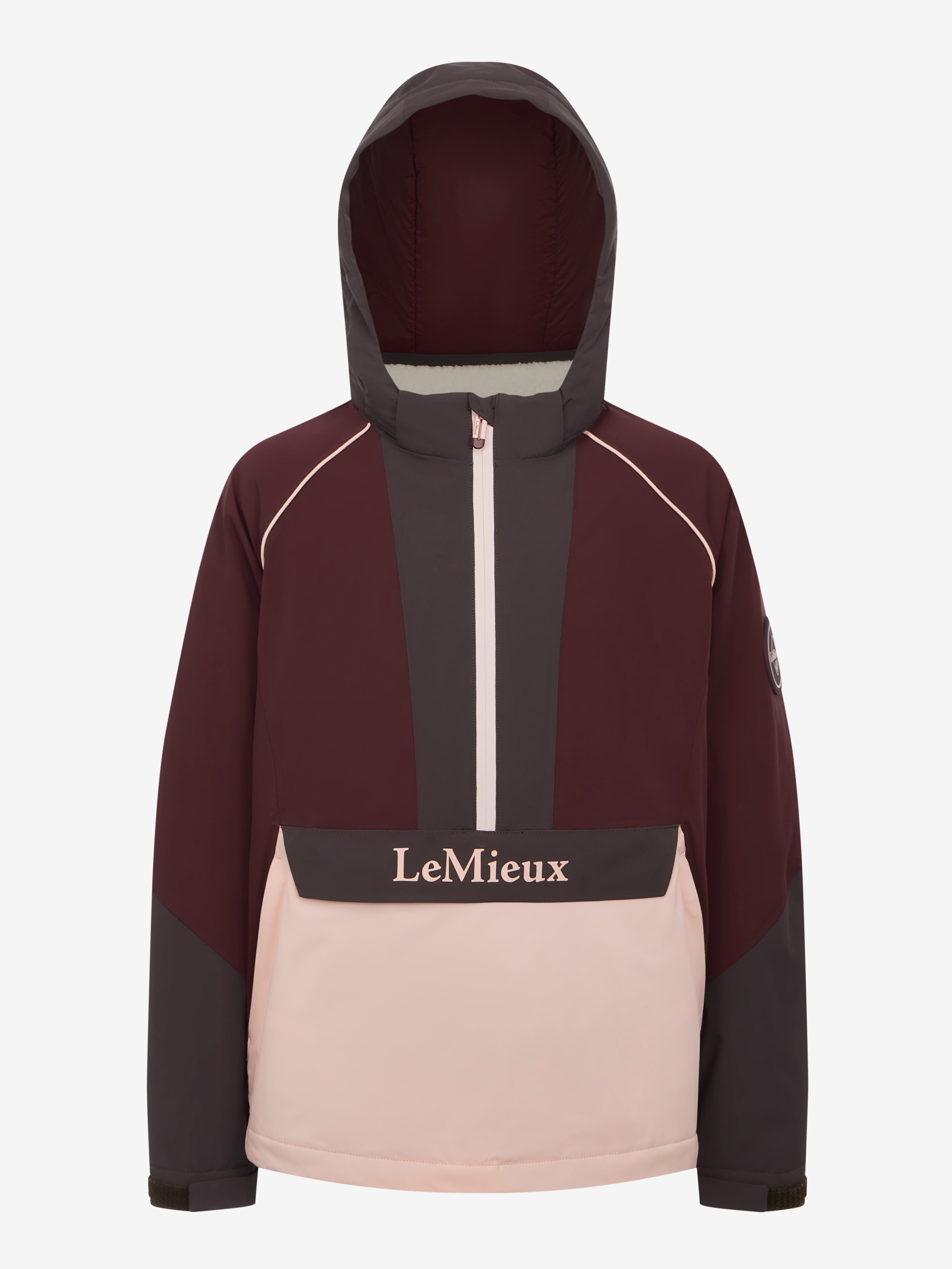 Front view of Bramble LeMieux Young Rider Bailey Waterproof Anorak on a plain background
