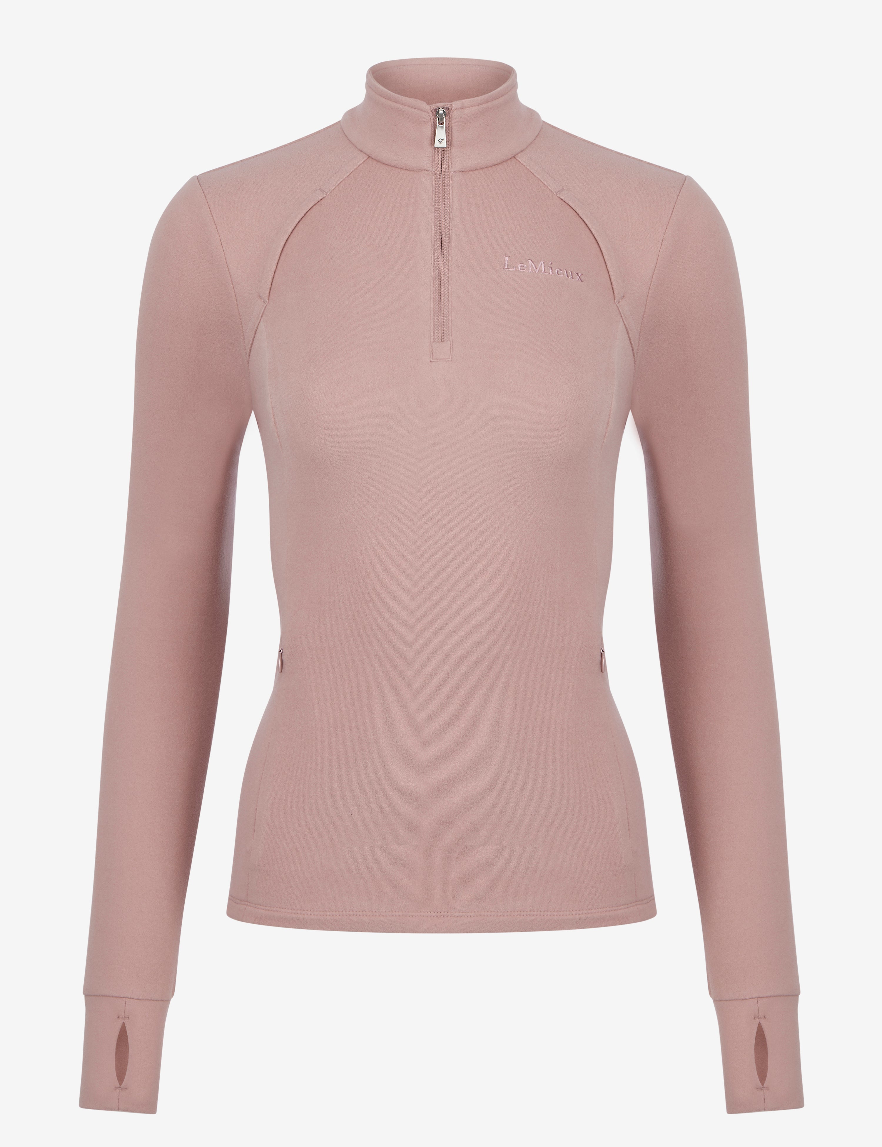 Front view of Wild Rose LeMieux Frances Quarter Zip Fleece on white background