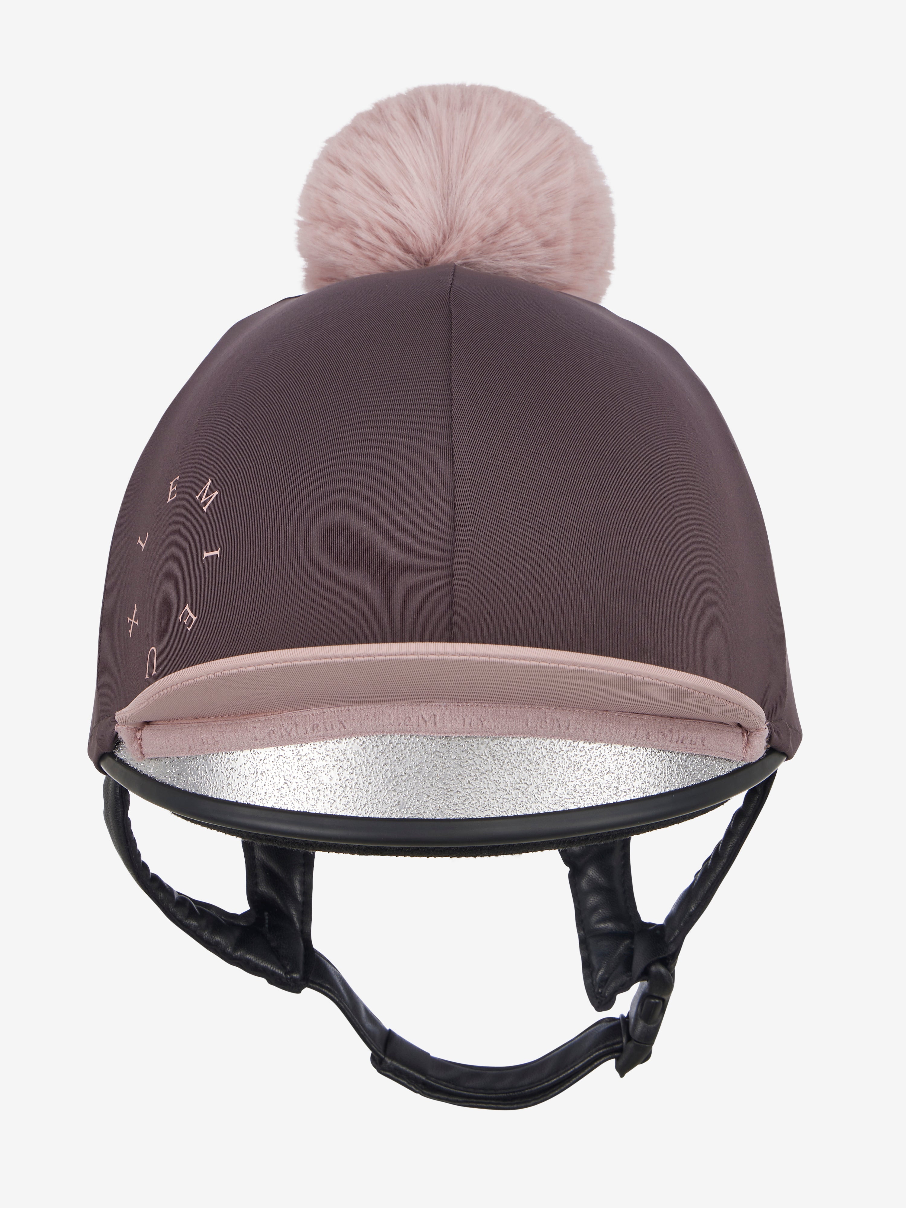 Front view of the Cocoa LeMieux Classique Pom Hat Silk on a white background