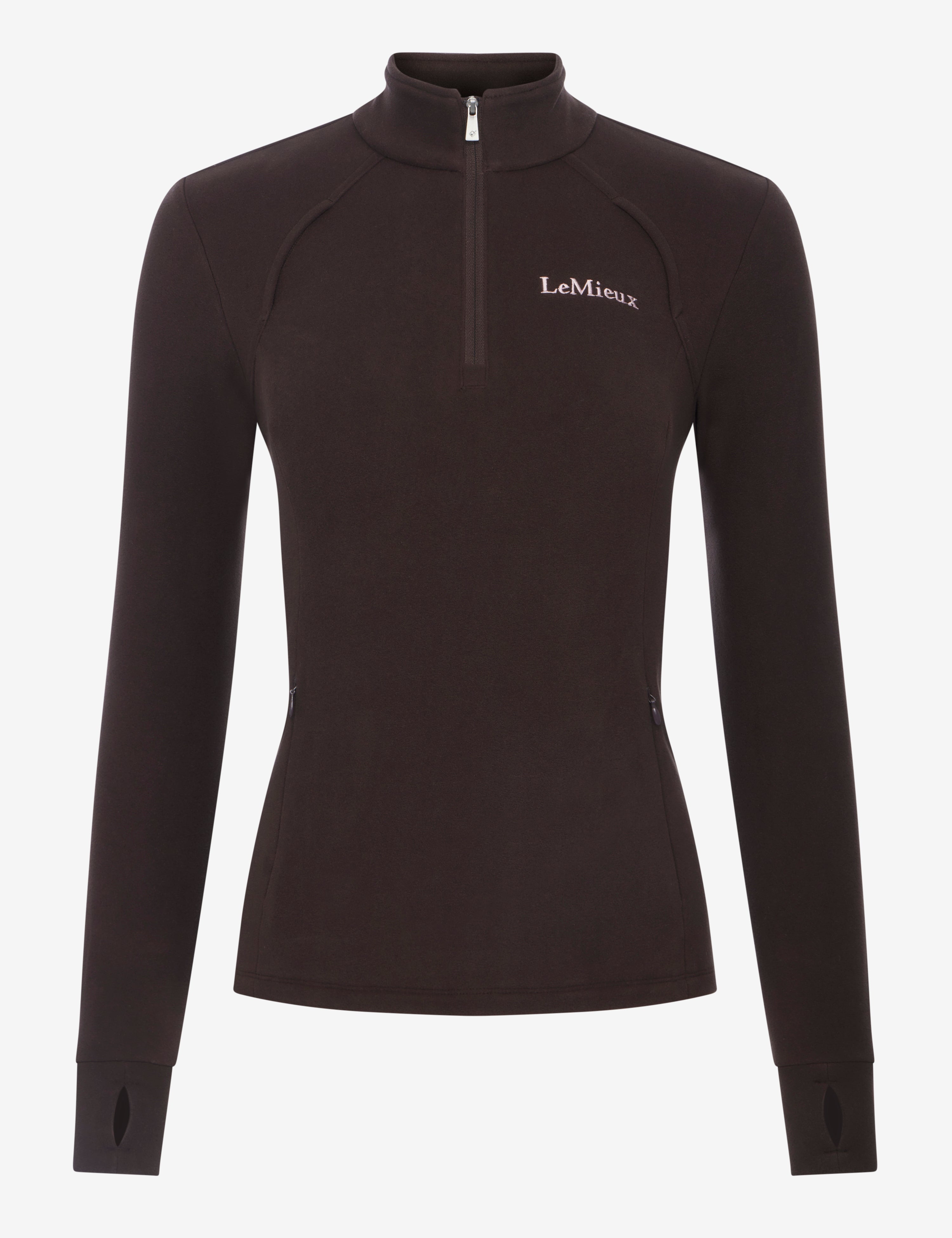 Front view of Cocoa LeMieux Frances Quarter Zip Fleece on white background