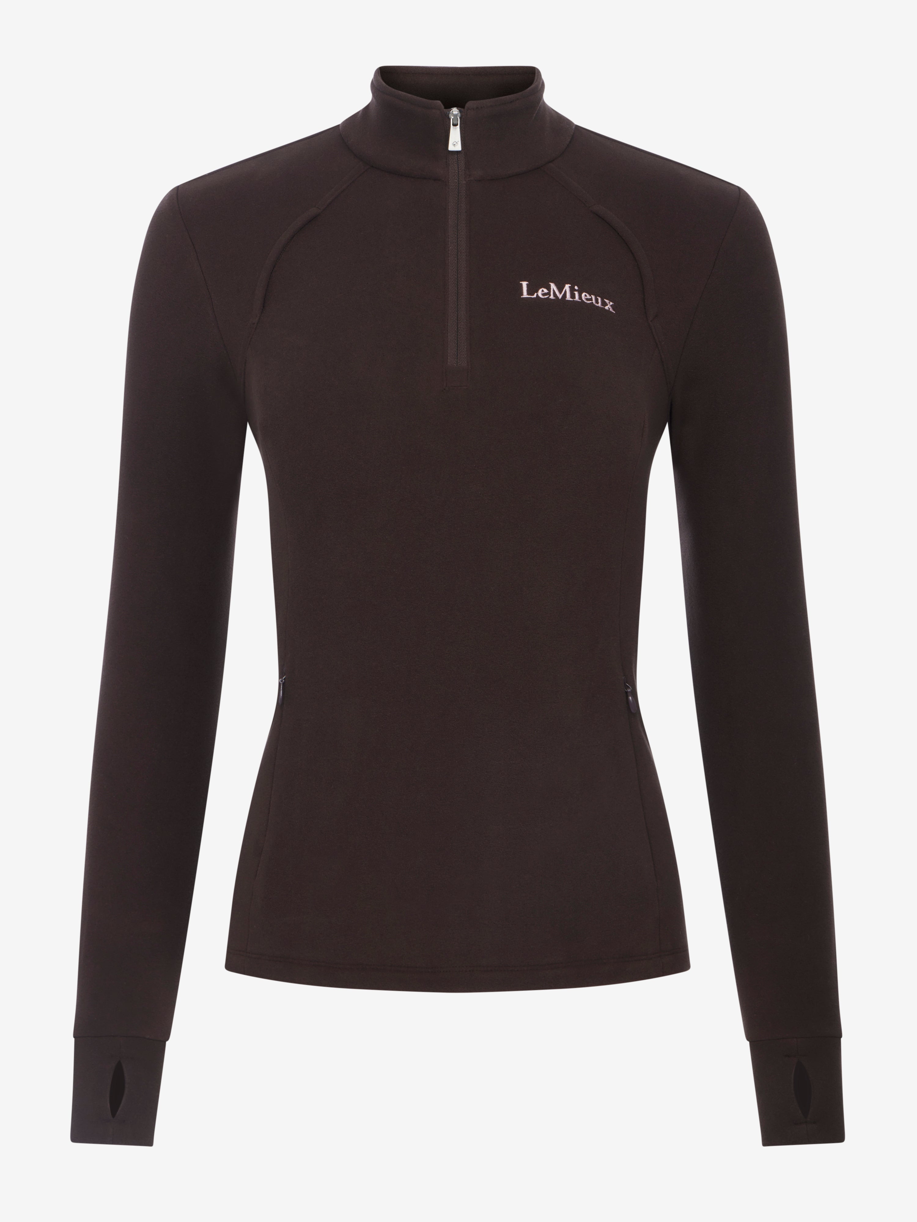 Front view of Cocoa LeMieux Frances Quarter Zip Fleece on white background