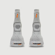 Front view of a pair of grey Incrediwear Circulation Hoof Socks on a plain background