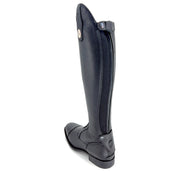Angled back view of the DeNiro Amabile Quick 02 Black Field Boots on a plain background