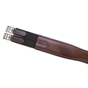 Back view of the brown KL Select Black Oak Eco Fancy Hunter Girth on a white background