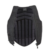 Front open view of the black RaceSafe Motion3 Body Protector on a white background