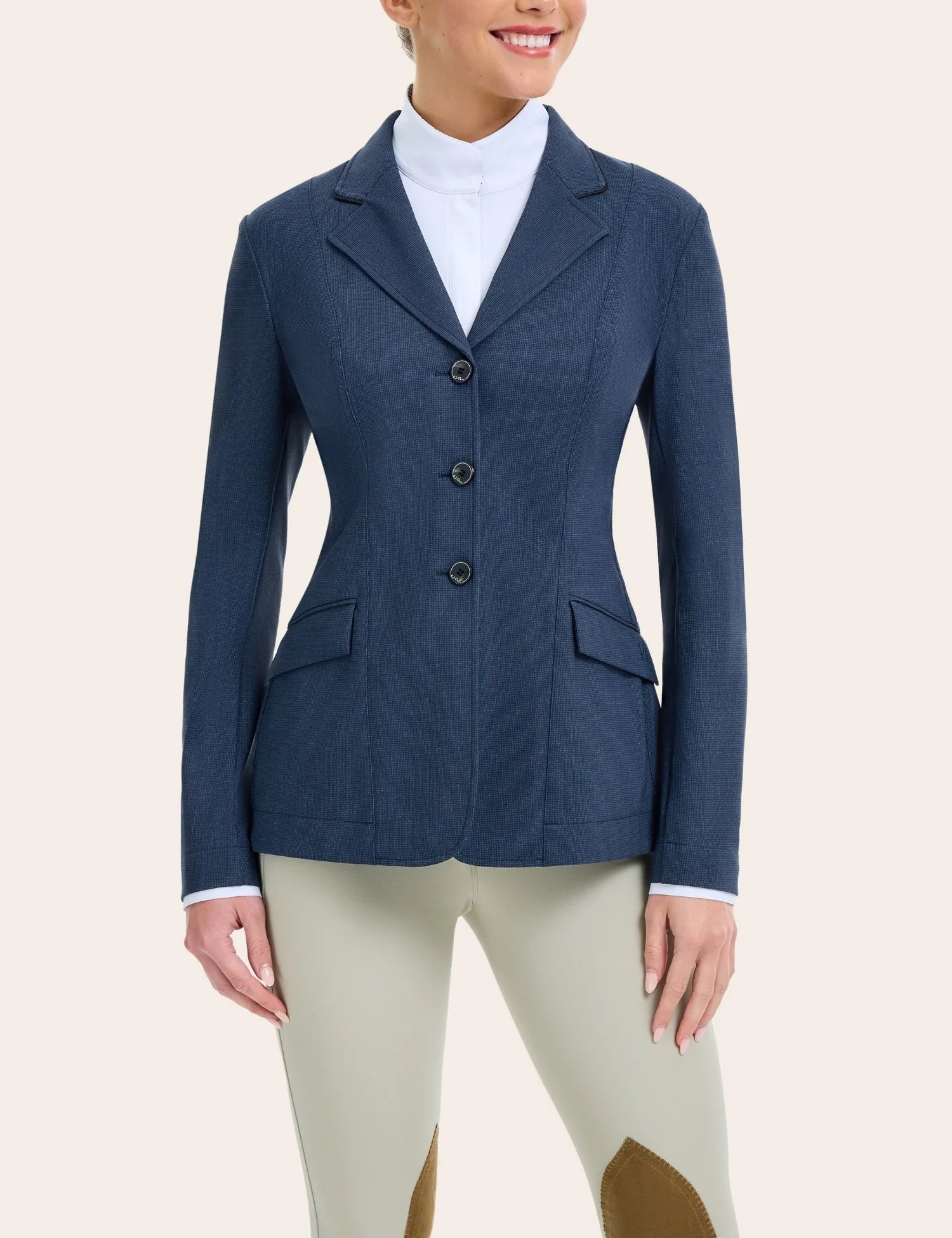 Front view of a model wearing the twilight weave RJ Classics Monterey Show Coat on a plain background