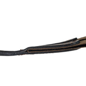 Close-up view of the havana Nunn Finer Elastic Running Martingale Attachment on a plain background