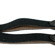 Close-up view of the havana Nunn Finer Elastic Running Martingale Attachment on a plain background