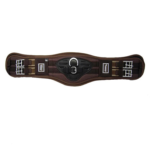 Top view of the Majyk Equipe Ergonomics XC Elite Cross Country Girth in brown