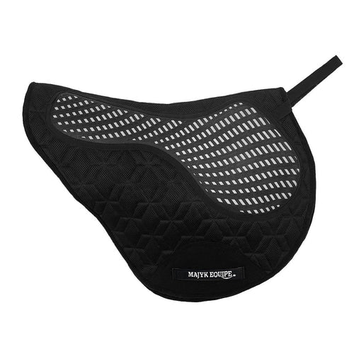 Side view of the black and silver Majyk Equipe Contact-X Anti-Slip XC Pad on a white background