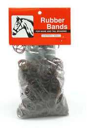 Front view of a package of 500 brown Rubber Braid Brands