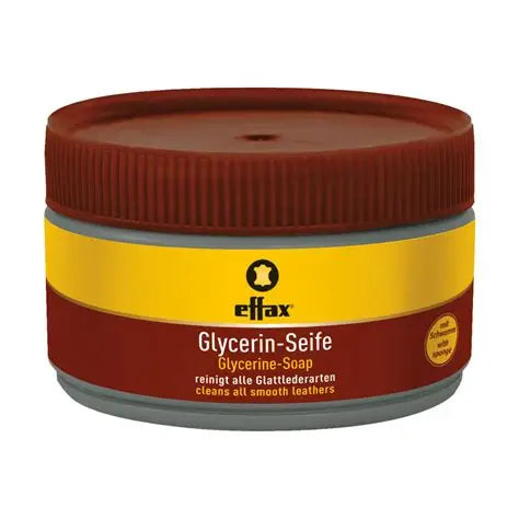Front view of a jar of Effax Glycerine Soap on a white background
