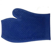 Palm view of the blue Partrade Rubber Massage Glove on a white background