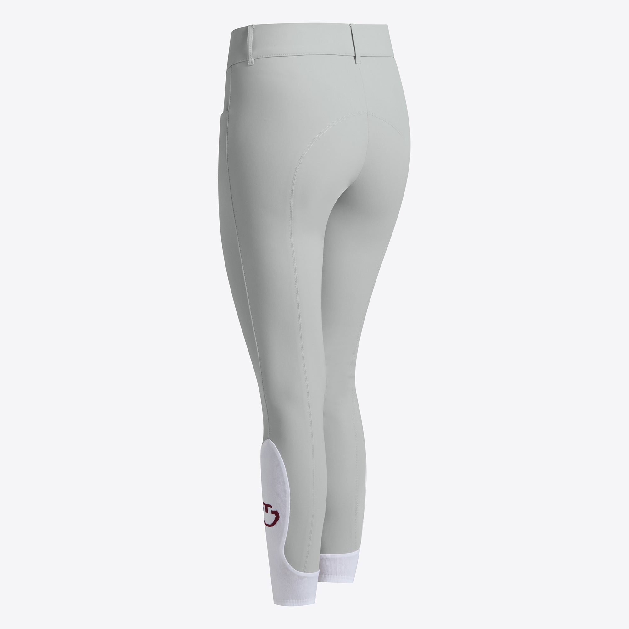back angled view of Cavalleria Toscana Knee Grip Jumping Breeches in gray