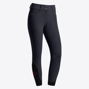 Front angled view of Cavalleria Toscana Knee Grip Jumping Breeches in dark gray