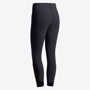 Back angled view of Cavalleria Toscana Knee Grip Jumping Breeches in dark gray