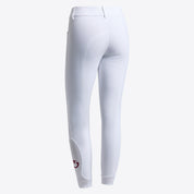 Cavalleria Toscana Full Grip Dressage Breeches in white, angled back view