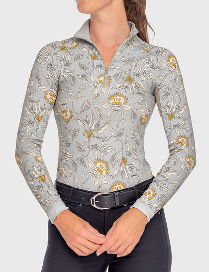 4 Zip Long Sleeve Sun Shirt on a plain background