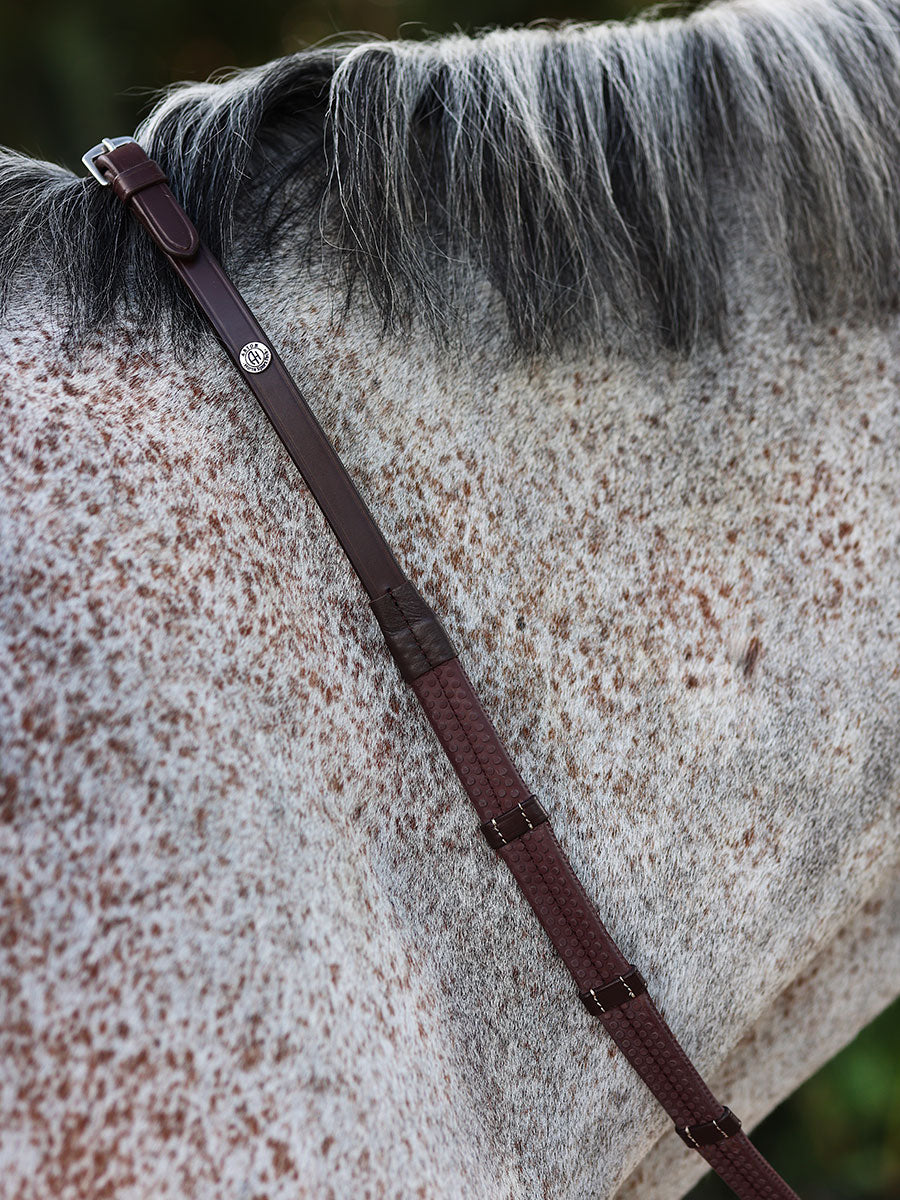 Arion Rubber Web Reins with Leather Stoppers