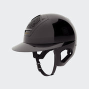 Angled front view of the Black Gloss Freejump Voronoi Helmet on a plain background