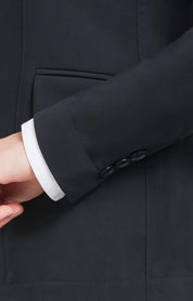 Close-up view of the sleeve cuff on the black RJ Classics Kids Shore Show Coat