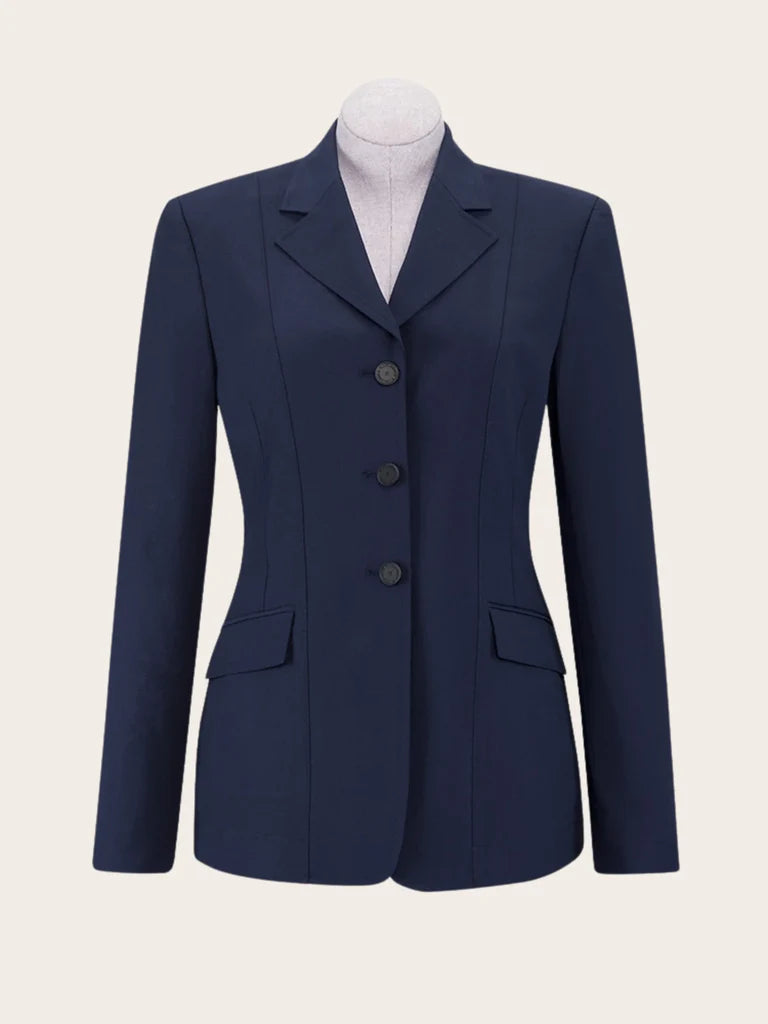Front view of the navy RJ Classics Skylar Show Coat on a white background