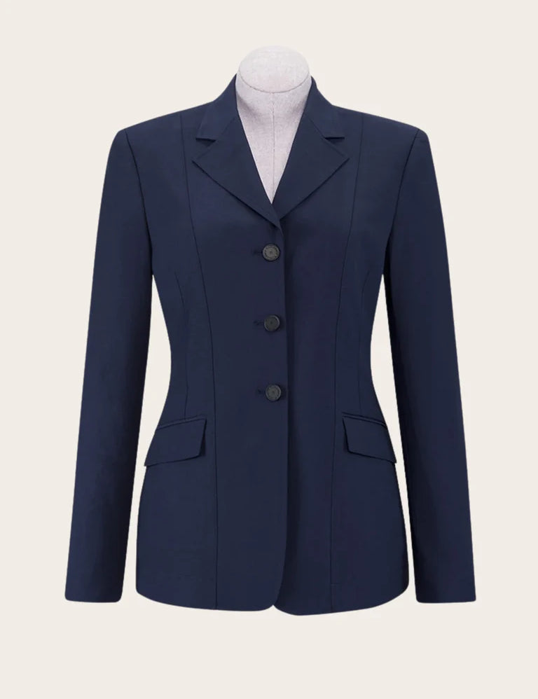 Front view of the navy RJ Classics Skylar Show Coat on a white background