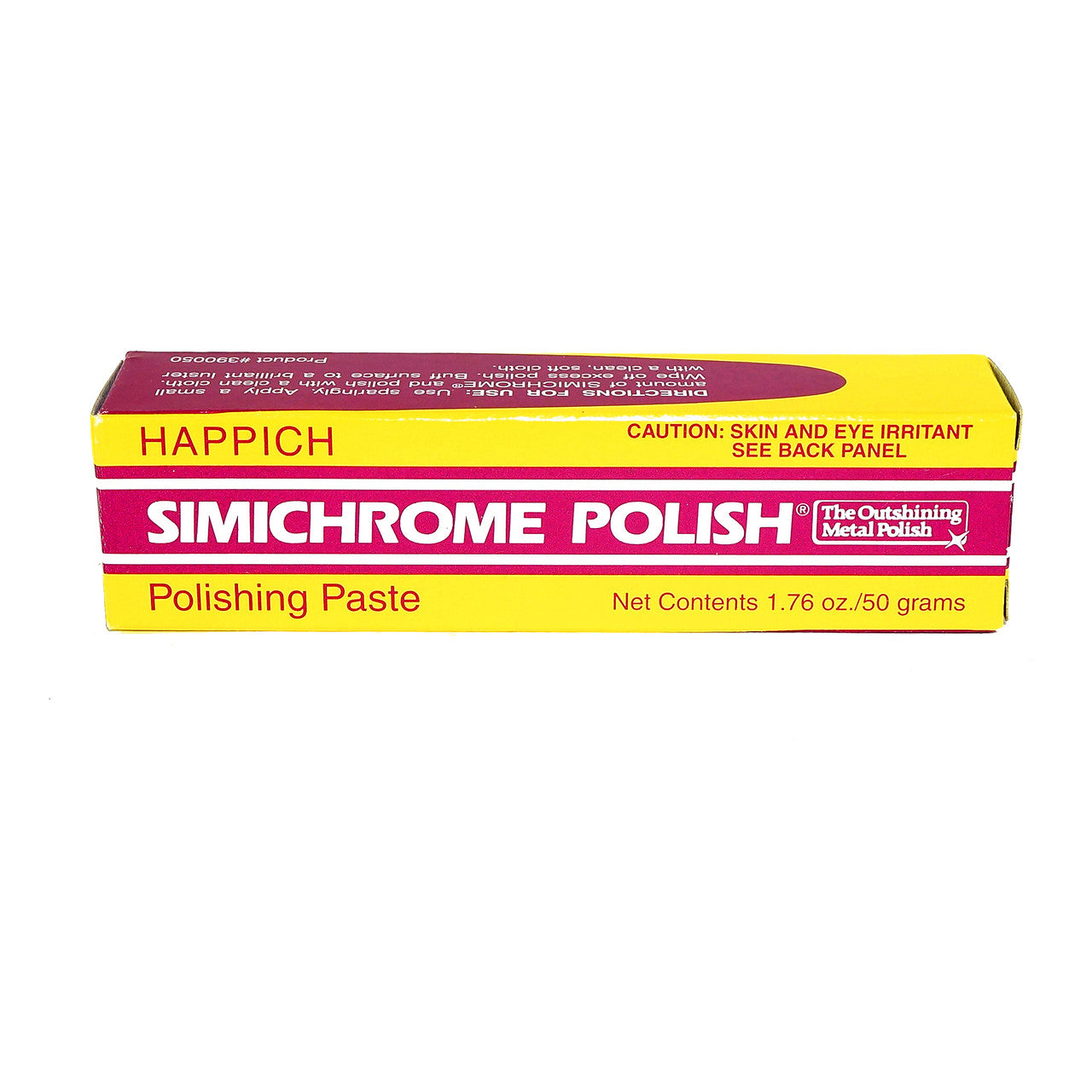 Front view of a box of Happich Simichrome Polish on a white background