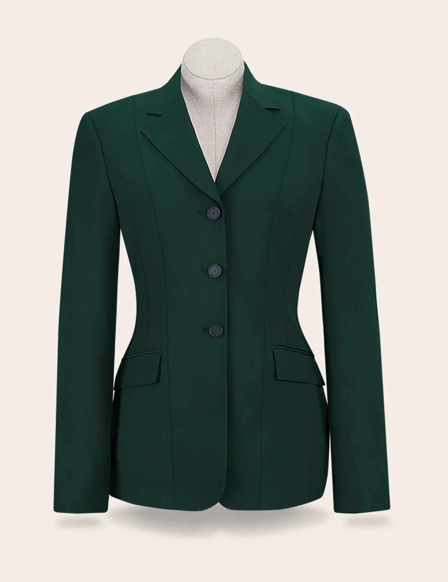 Front view of the green RJ Classics Skylar Show Coat on a white background