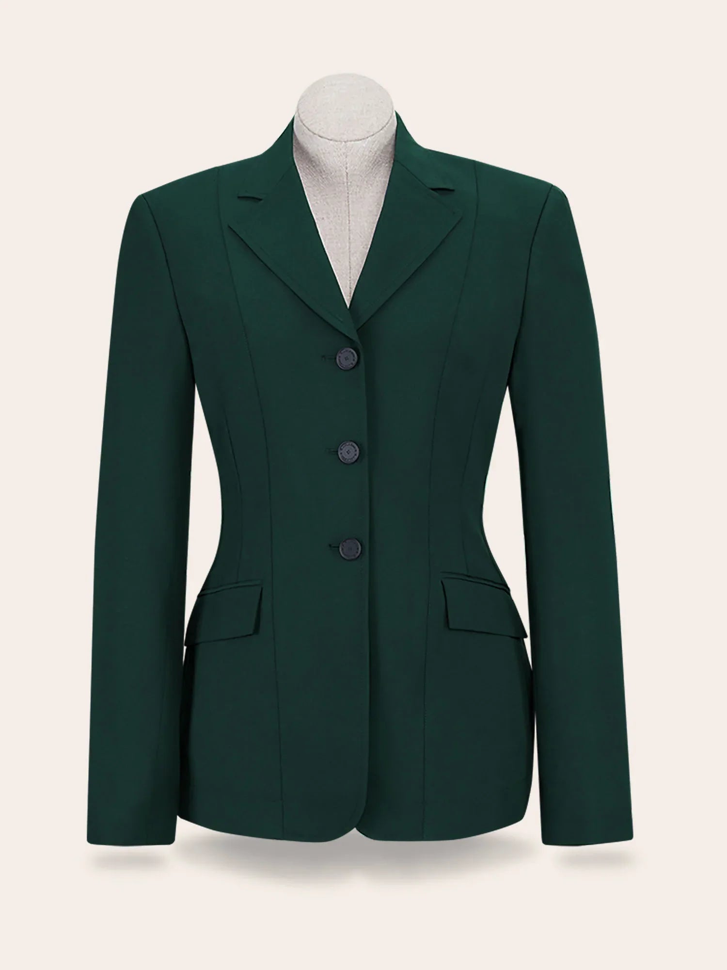 Front view of the green RJ Classics Skylar Show Coat on a white background