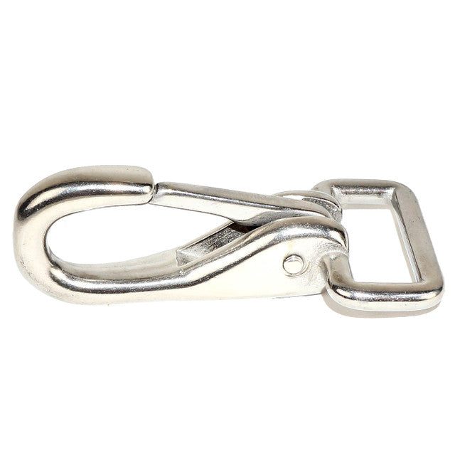 View of the stainless steel Nunn Finer Large Spring 1" Snap on a white background