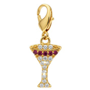 Front view of the gold martini Dubois Cheval Braid Charm on a white background