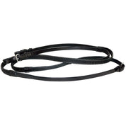 Full view of the black Nunn Finer Super Grip Soft Grip Reins on a white background