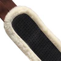 Close-up of Professional’s Choice SMX VenTECH Combo Girth showing ventilated black center panel with white fleece trim