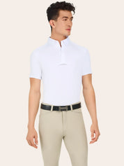 Front view of a male model wearing the white RJ Classics Tyler Show Shirt on a plain background
