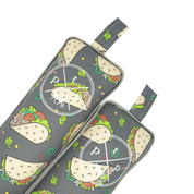 Front view of a pair of Taco-Bout It Posh Pony Boot Stuffers on a white background