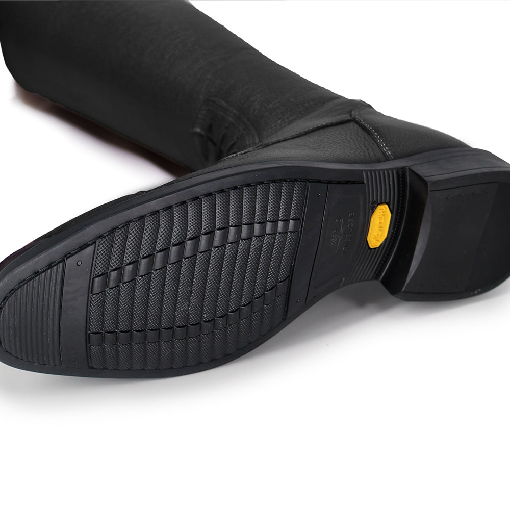 Bottom view of the DeNiro Amabile Quick 02 Black Field Boots on a plain background