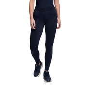 LeMieux Cami Sculpt Full Seat Breeches in navy, front view worn with black athletic shoes