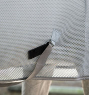 Close-up of Horseware Amigo Airnet Cooler mesh fabric with strap attachment detail