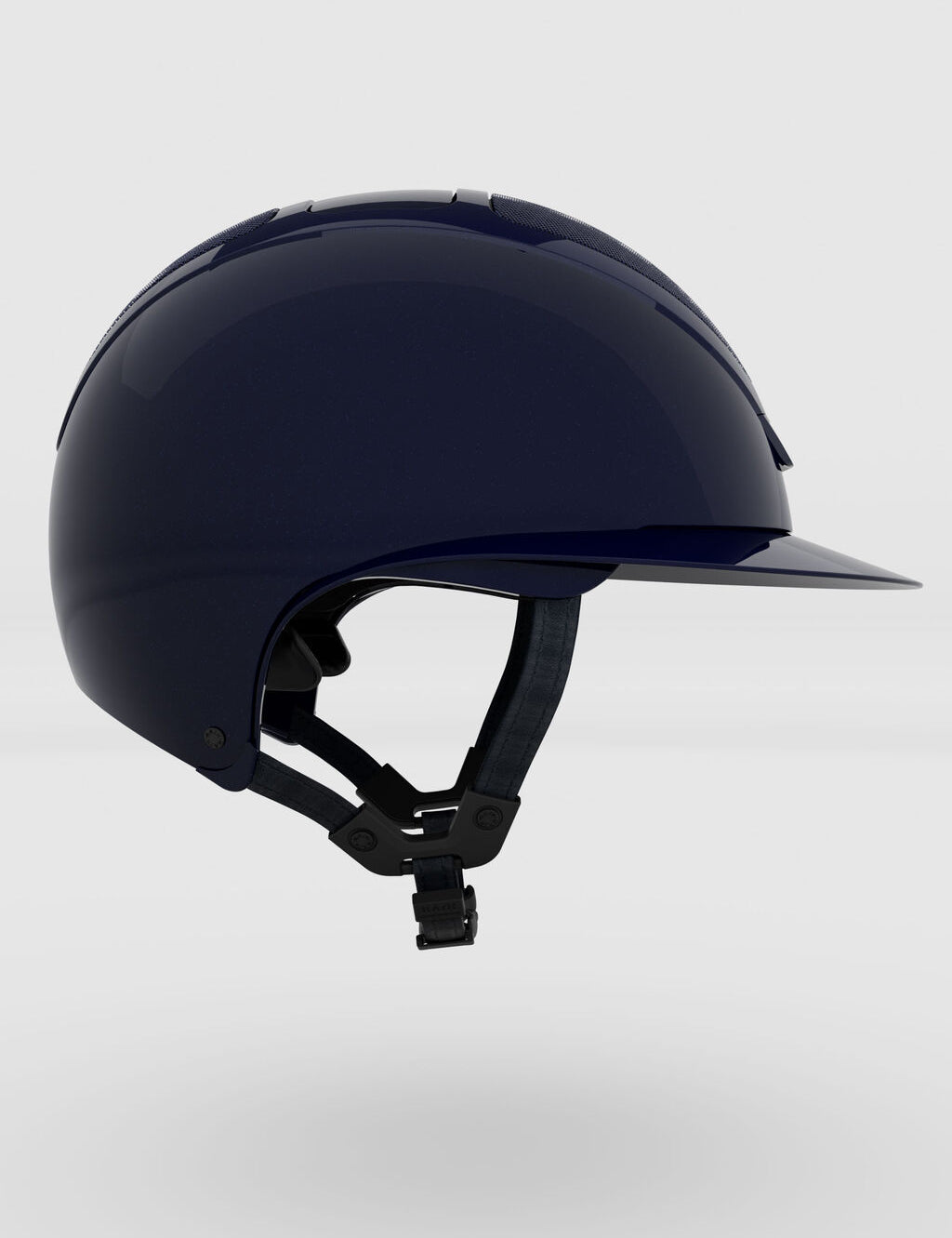 Side view of the atlantic blue Star Lady Pure Shine Helmet on a plain background