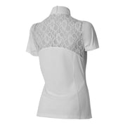 Back view of the Equinavia Lisa Lace Short Sleeve Show Shirt on a white background
